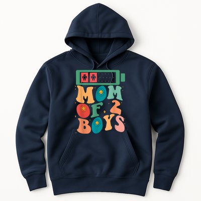 Funny Mothers Day Mom Of 2 Outfit From Son Groovy Women Hoodie