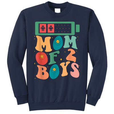 Funny Mothers Day Mom Of 2 Outfit From Son Groovy Women Sweatshirt