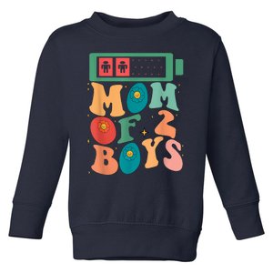 Funny Mothers Day Mom Of 2 Outfit From Son Groovy Women Toddler Sweatshirt