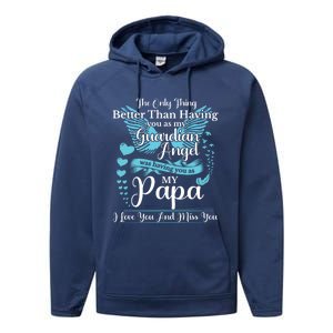 For My Dad In Heaven I Love You Miss You Memorial Day Gift Performance Fleece Hoodie