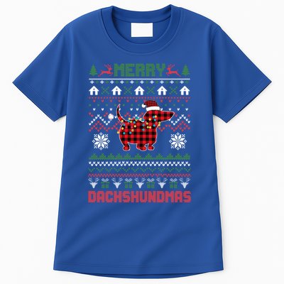 Funny Merry Dachshundmas Ugly Christmas Sweater Dachshund Gift Tall T-Shirt