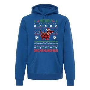 Funny Merry Dachshundmas Ugly Christmas Sweater Dachshund Gift Premium Hoodie