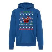 Funny Merry Dachshundmas Ugly Christmas Sweater Dachshund Gift Premium Hoodie