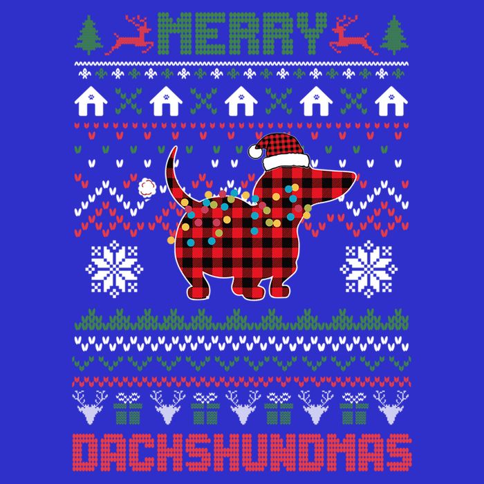 Funny Merry Dachshundmas Ugly Christmas Sweater Dachshund Gift 16 in Basic Backpack