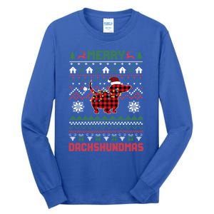 Funny Merry Dachshundmas Ugly Christmas Sweater Dachshund Gift Tall Long Sleeve T-Shirt