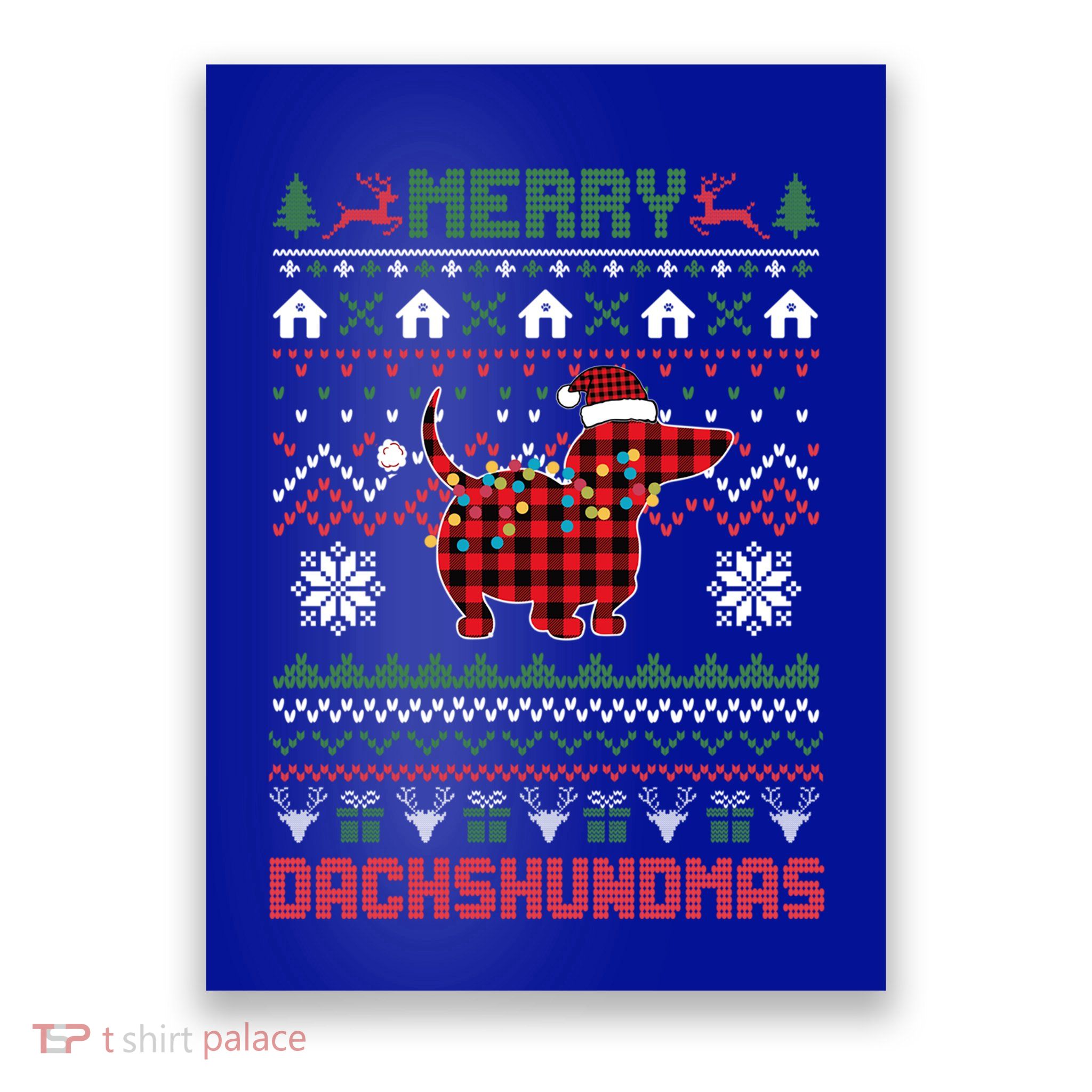 Funny Merry Dachshundmas Ugly Christmas Sweater Dachshund Gift Poster