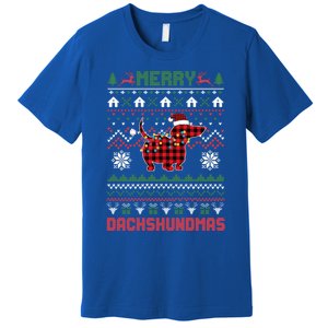 Funny Merry Dachshundmas Ugly Christmas Sweater Dachshund Gift Premium T-Shirt