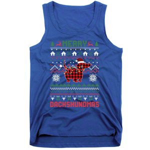 Funny Merry Dachshundmas Ugly Christmas Sweater Dachshund Gift Tank Top