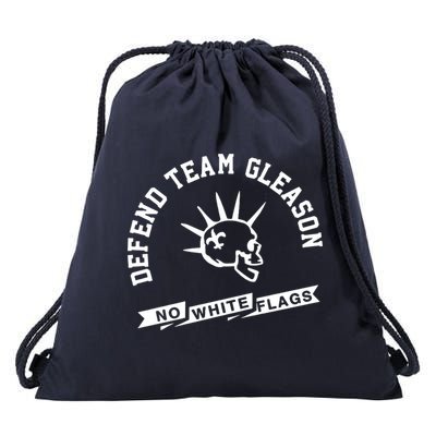 Foster Moreau Defend Team Gleason No White Flags Drawstring Bag