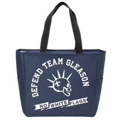 Foster Moreau Defend Team Gleason No White Flags Zip Tote Bag