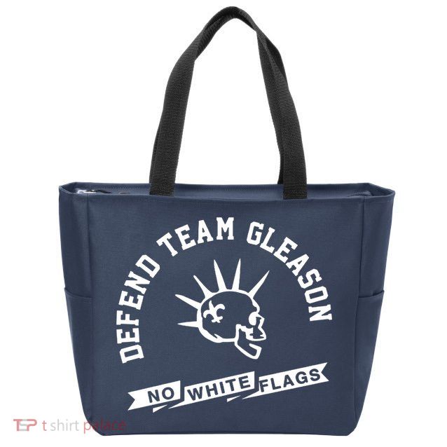 Foster Moreau Defend Team Gleason No White Flags Zip Tote Bag