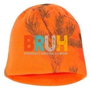 Funny Mothers Day Bruh Formerly Known As Mom Kati - Camo Knit Beanie