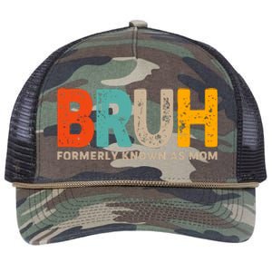 Funny Mothers Day Bruh Formerly Known As Mom Retro Rope Trucker Hat Cap