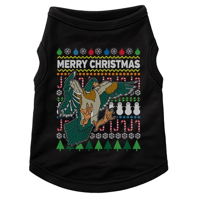 Flying Mallard Duck Merry Christmas Ugly Xmas Design Gift Doggie Tank
