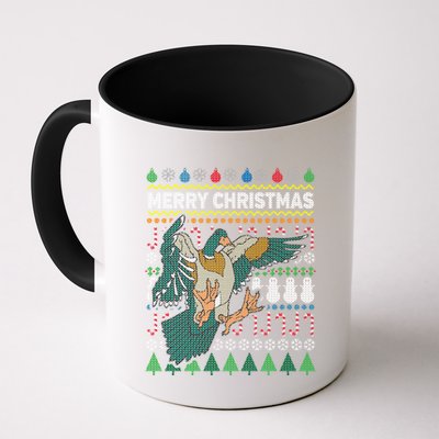Flying Mallard Duck Merry Christmas Ugly Xmas Design Gift Mug