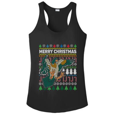 Flying Mallard Duck Merry Christmas Ugly Xmas Design Gift Ladies PosiCharge Competitor Racerback Tank