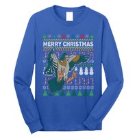 Flying Mallard Duck Merry Christmas Ugly Xmas Design Gift Long Sleeve Shirt