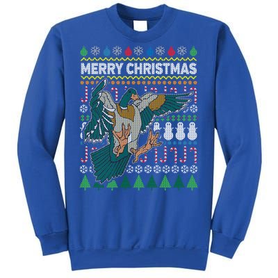 Flying Mallard Duck Merry Christmas Ugly Xmas Design Gift Sweatshirt