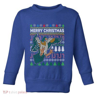 Flying Mallard Duck Merry Christmas Ugly Xmas Design Gift Toddler Sweatshirt