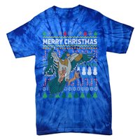 Flying Mallard Duck Merry Christmas Ugly Xmas Design Gift Tie-Dye T-Shirt