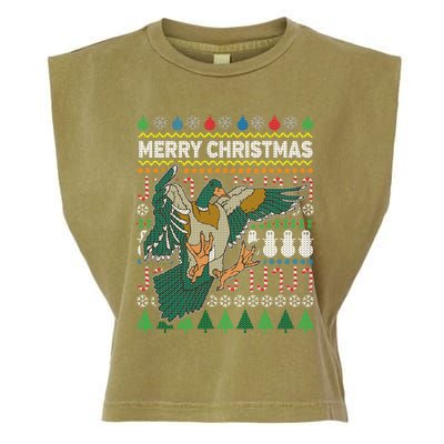 Flying Mallard Duck Merry Christmas Ugly Xmas Design Gift Garment-Dyed Women's Muscle Tee