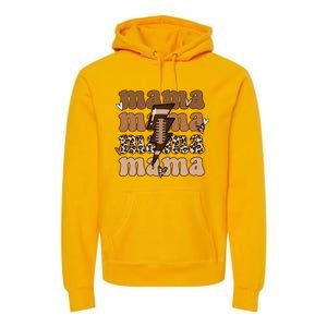 Football Mama Distressed Lightning Bolt Mom Premium Hoodie