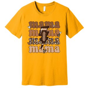 Football Mama Distressed Lightning Bolt Mom Premium T-Shirt