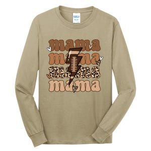 Football Mama Distressed Lightning Bolt Mom Tall Long Sleeve T-Shirt