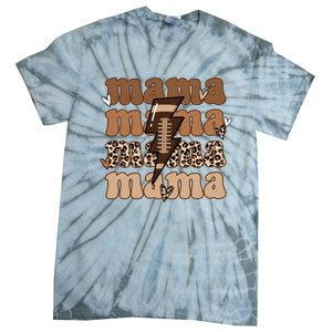 Football Mama Distressed Lightning Bolt Mom Tie-Dye T-Shirt