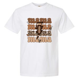 Football Mama Distressed Lightning Bolt Mom Garment-Dyed Heavyweight T-Shirt