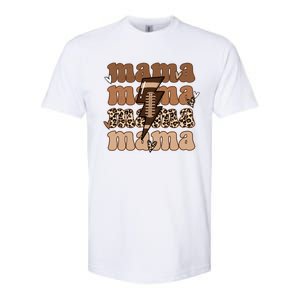 Football Mama Distressed Lightning Bolt Mom Softstyle CVC T-Shirt