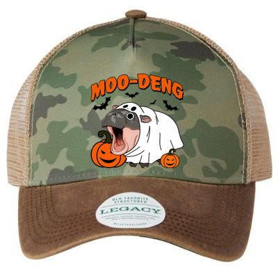 Funny Moo Deng Halloween Boo Ghost Costume Moodeng Lover Legacy Tie Dye Trucker Hat