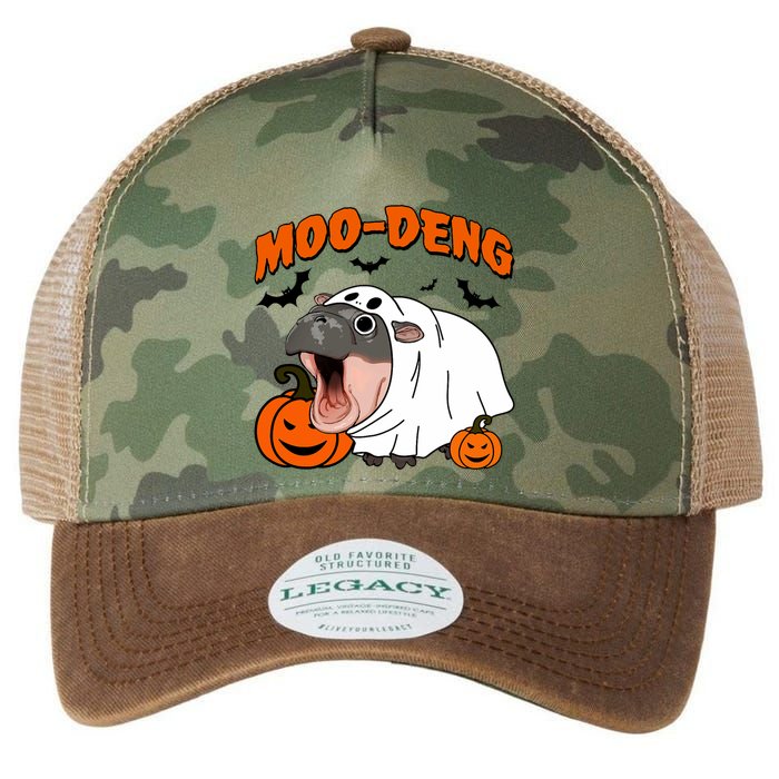 Funny Moo Deng Halloween Boo Ghost Costume Moodeng Lover Legacy Tie Dye Trucker Hat