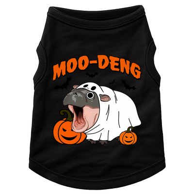 Funny Moo Deng Halloween Boo Ghost Costume Moodeng Lover Doggie Tank