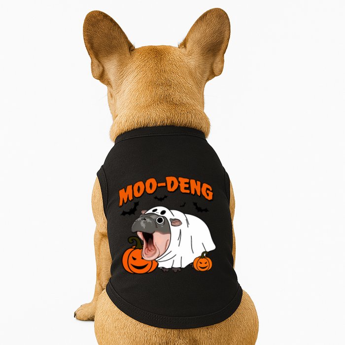 Funny Moo Deng Halloween Boo Ghost Costume Moodeng Lover Doggie Tank