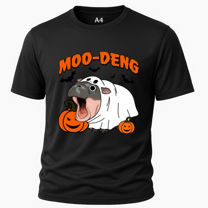 Funny Moo Deng Halloween Boo Ghost Costume Moodeng Lover Performance Shirt
