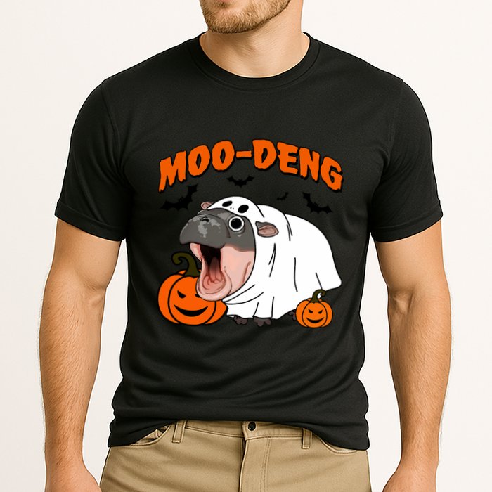 Funny Moo Deng Halloween Boo Ghost Costume Moodeng Lover Performance Shirt