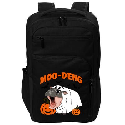 Funny Moo Deng Halloween Boo Ghost Costume Moodeng Lover Impact Tech Backpack