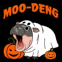 Funny Moo Deng Halloween Boo Ghost Costume Moodeng Lover Impact Tech Backpack
