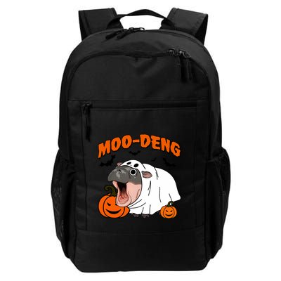 Funny Moo Deng Halloween Boo Ghost Costume Moodeng Lover Backpack