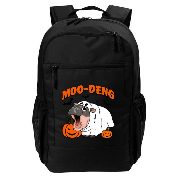 Funny Moo Deng Halloween Boo Ghost Costume Moodeng Lover Backpack