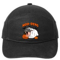 Funny Moo Deng Halloween Boo Ghost Costume Moodeng Lover 7-Panel Snapback Hat