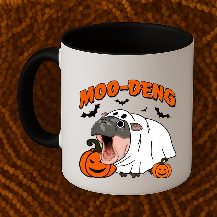 Funny Moo Deng Halloween Boo Ghost Costume Moodeng Lover Mug