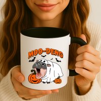 Funny Moo Deng Halloween Boo Ghost Costume Moodeng Lover Mug