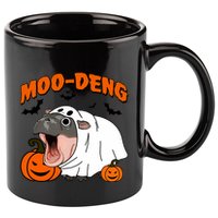 Funny Moo Deng Halloween Boo Ghost Costume Moodeng Lover 11oz C Handle Ceramic Mug