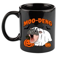 Funny Moo Deng Halloween Boo Ghost Costume Moodeng Lover 11oz C Handle Ceramic Mug