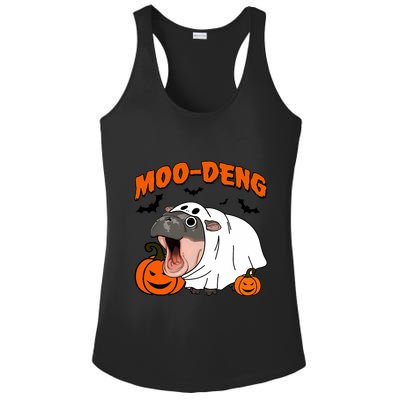 Funny Moo Deng Halloween Boo Ghost Costume Moodeng Lover Ladies PosiCharge Competitor Racerback Tank
