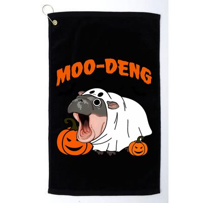 Funny Moo Deng Halloween Boo Ghost Costume Moodeng Lover Golf Towel