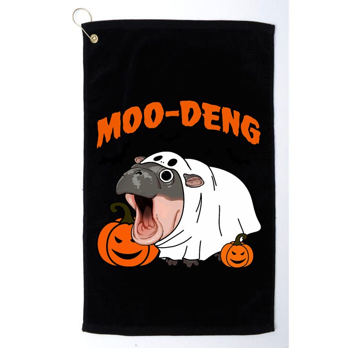 Funny Moo Deng Halloween Boo Ghost Costume Moodeng Lover Golf Towel