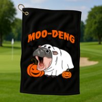 Funny Moo Deng Halloween Boo Ghost Costume Moodeng Lover Golf Towel